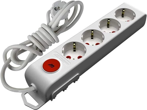 MUTLUSAN DÖRTLÜ GRUP PRİZ ÇK 2MT -001 175 420002 02 00 ürün görseli 1