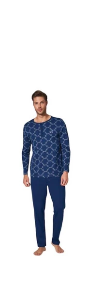 Pijadore Erkek Pamuklu Uzun Kollu Pamuklu Pijama Takımı 1766 - 7