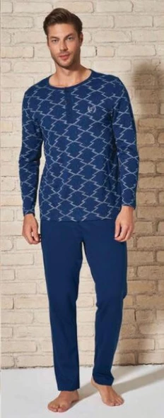 Pijadore Erkek Pamuklu Uzun Kollu Pamuklu Pijama Takımı 1766 - 6