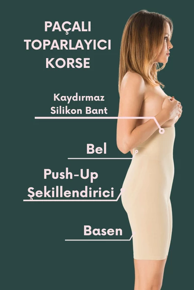 Ten Korse Tayt Push Up Etkili Yüksek Bel