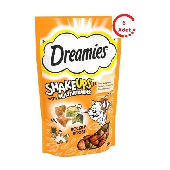 Dreamies Shakeups Multivitaminli Kedi ve Yavru Kedi Ödül Maması 55 gr x 6 Adet