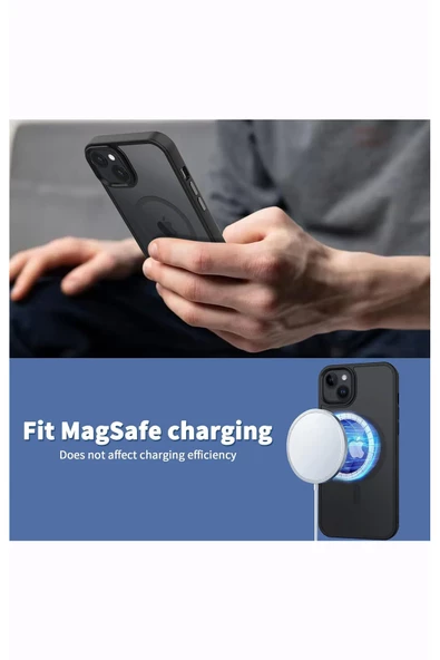 iphone 15 Uyumlu Kılıf Magsafe uyumlu Kamera çıkıntılı Mat Lüx Kapak - 7
