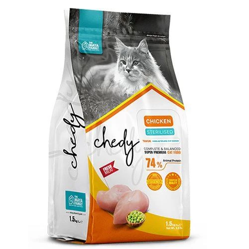 Chedy Cat Sterilized Tavuk Etli Kedi Maması  1.5 KG