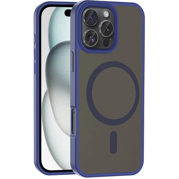 Apple iPhone 16 Pro Max Kılıf Magsafe Şarj Özellikli Mat Arka Yüzey Zore Sio Kapak - Resim 5