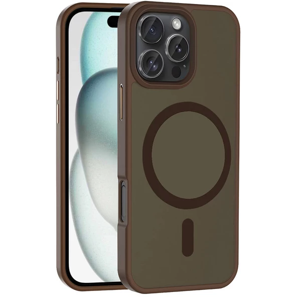 Apple iPhone 16 Pro Max Kılıf Magsafe Şarj Özellikli Mat Arka Yüzey Zore Sio Kapak - Resim 6