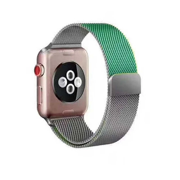 Apple Watch 2/3/4/5/6/7/8/se/ultra/nike 42mm 44mm 45mm 49mm Metal Kordon Tasarım (KRD-22)