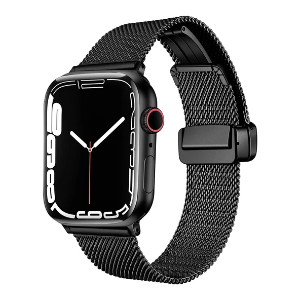 Apple Watch 2/3/4/5/6/7/8/se/ultra/nike 42mm 44mm 45mm 49mm Metal Kordon Tasarım (KRD-85)