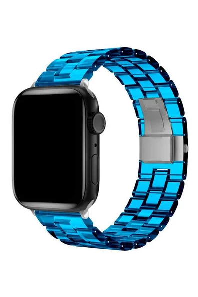 Apple Watch 2/3/4/5/6/7/8/se/ultra/nike 42mm 44mm 45mm 49mm Şeffaf Kordon Şık Tasarım (KRD-33)