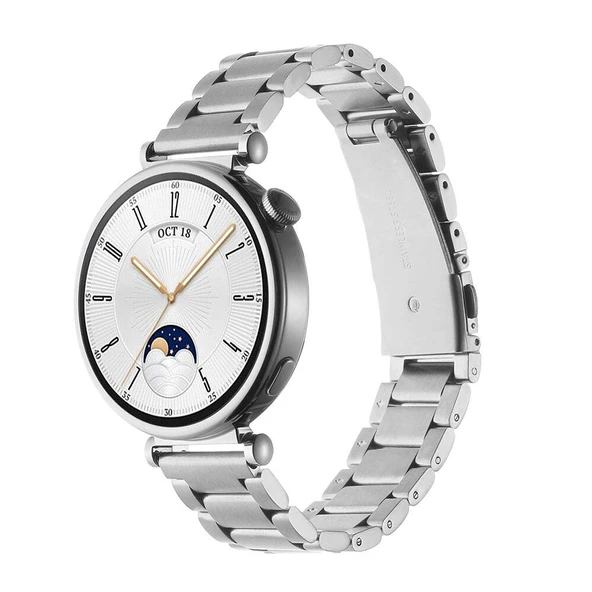 Huawei Watch GT4 41mm (18 mm) Metal Kordon Paslanmaz Çelik Tasarım (KRD-04)