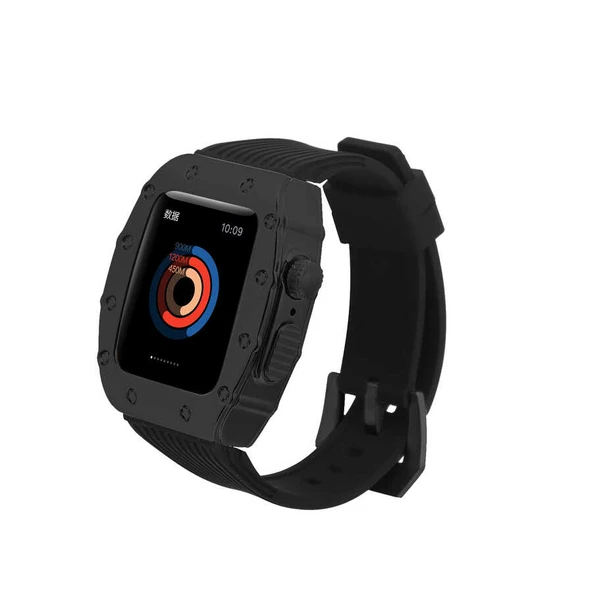 Apple Watch 2/3/4/5/6/7/8/se/ultra/nike 42mm 44mm 45mm 49mm Metal Kordon Tasarım (KRD-65)