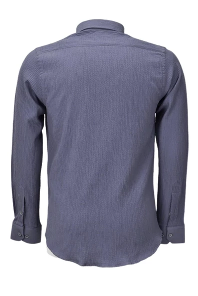 Erkek Silim Fit Spor Gofre Uzun Kol Gömlek BGL-ST03898 - Resim 11