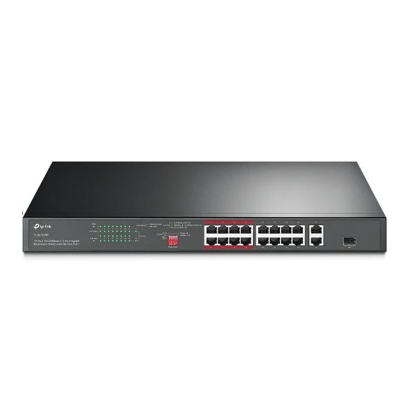 TP-Link TL-SL1218P 16-Port 10/100Mbps + 2-Port Gigabit Switch 1-SFP 16-PoE+ 150W