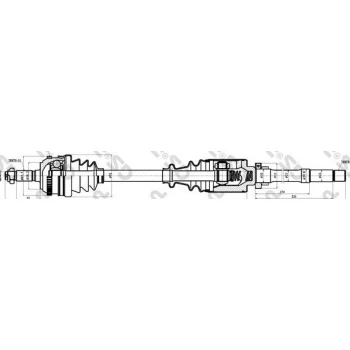 AKS SAG KOMPLE P106 GTI SAXO VTS DIS FREZE 21 IC FREZE 22 BOY 800MM TU5J4 1.6 16V ABSLI 48 DIS - 99 - GSP 210174