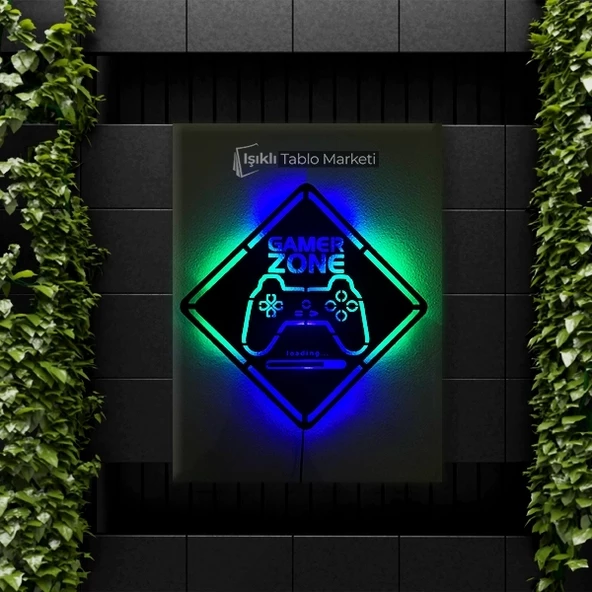Işıklı Tablo Marketi Gamer Zone Tablo