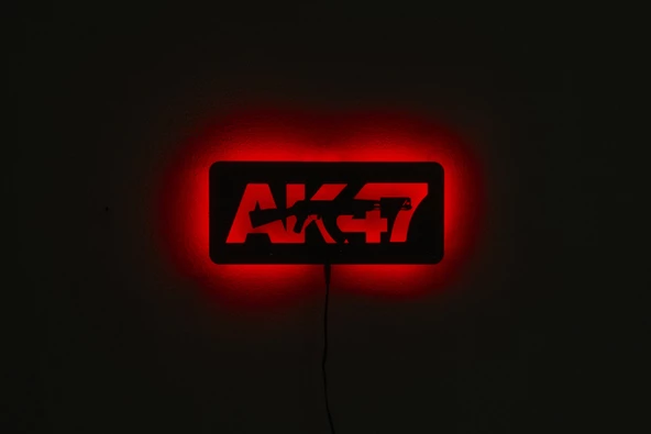 Işıklı Tablo Marketi Ak-47 Silah Tablo