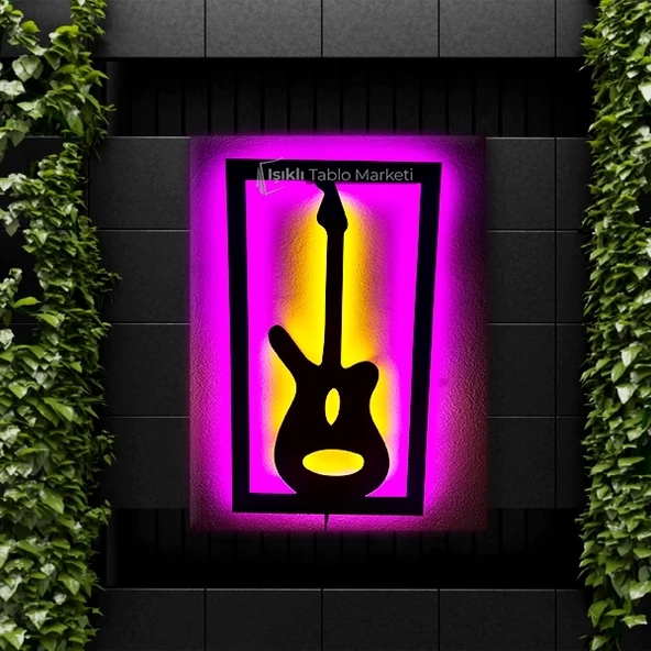 Işıklı Tablo Marketi Gitar Tablosu