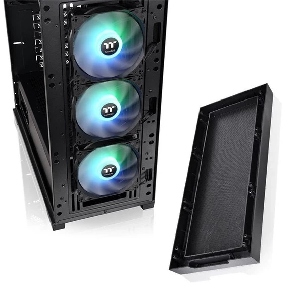 THERMALTAKE 650W 80+ BRONZE H390 TG CA-3Y9-65S1WE-00 4-RGB FANLI GAMING MIC TOWER PC KASASI - 7