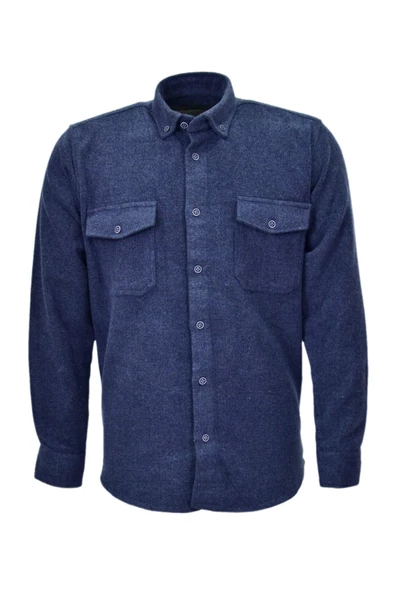 Erkek Kışlık Klasik Çift Cepli Oduncu Gömlek BGL-ST03901 - Resim 4