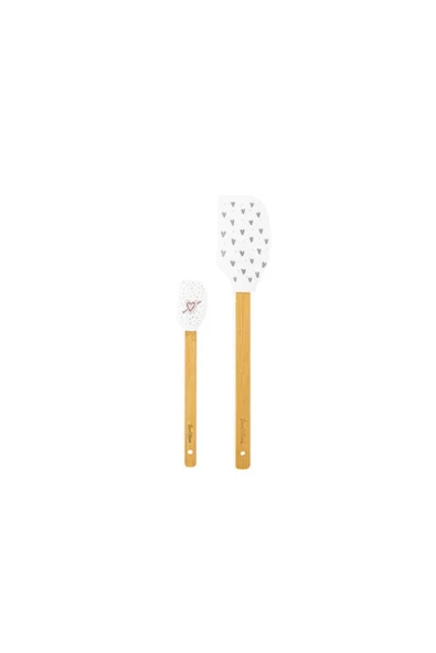 Tantitoni Kalp Desenli 2li Silikon Spatula Seti