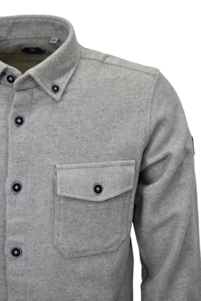 Erkek Kışlık Klasik Çift Cepli Oduncu Gömlek BGL-ST03901 - Resim 12