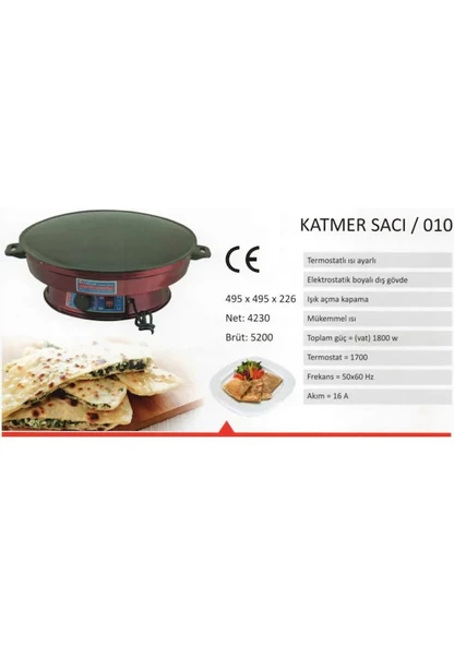 Uğur  Elektrikli 1750 W Termostatlı Katmer Yufka Sacı - 4