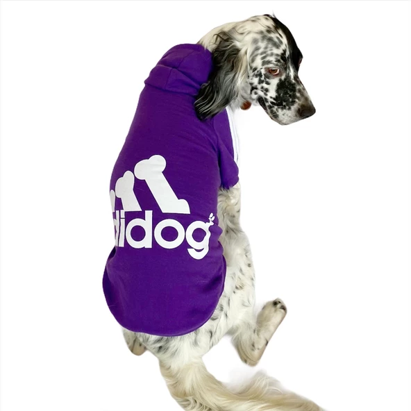 Adidog Purple Hoodie Kapşonlu Sweatshirt Orta ve Büyük Irklar İçin - 2