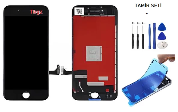 iPhone 7 Lcd Ekran Dokunmatik Orijinal Kalite + TAMİR SETİ + TOZ BANTI  SİYAH