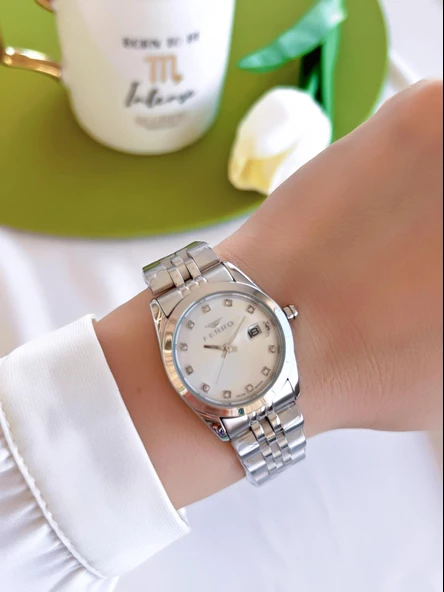 Ferro Çelik Kordon İyon Kaplama Kasa 3 Atm Suya Dayanıklı Kadın Kol Saati+Bileklik EFL21519-YA - Resim 2