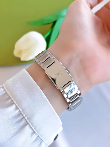 Ferro Çelik Kordon İyon Kaplama Kasa 3 Atm Suya Dayanıklı Kadın Kol Saati+Bileklik EFL21469-YA - Resim 3