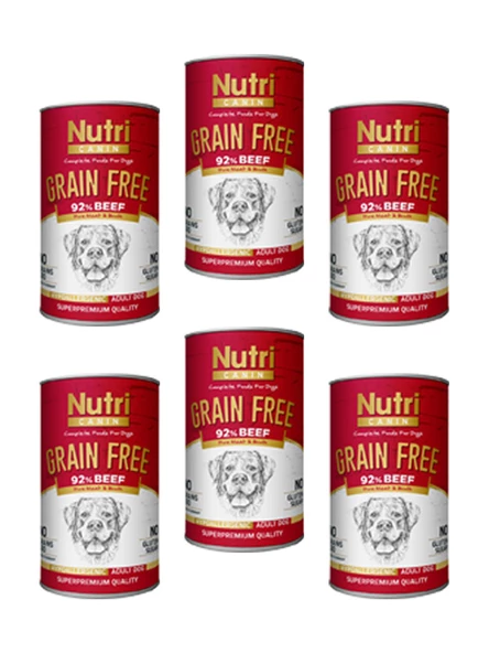 Nutri Canin 400Gr %92 Sığır Etli Tatlı Patatesli Hipo Alerjenik Tahılsız 6Adet Yaş Köpek Maması - 4