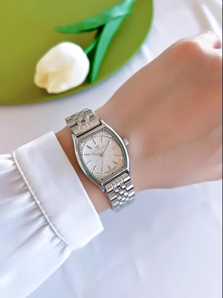 Ferro Çelik Kordon İyon Kaplama Kasa 3 Atm Suya Dayanıklı Kadın Kol Saati+Bileklik EFL40118-YA - Resim 2