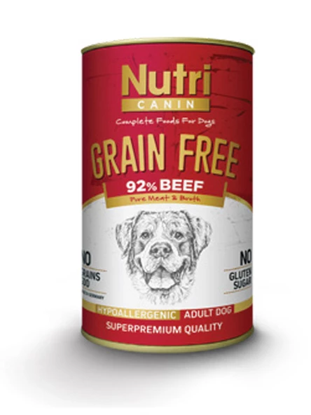 Nutri Canin 400Gr %92 Sığır Etli Tatlı Patatesli Hipo Alerjenik Tahılsız 6Adet Yaş Köpek Maması - 8