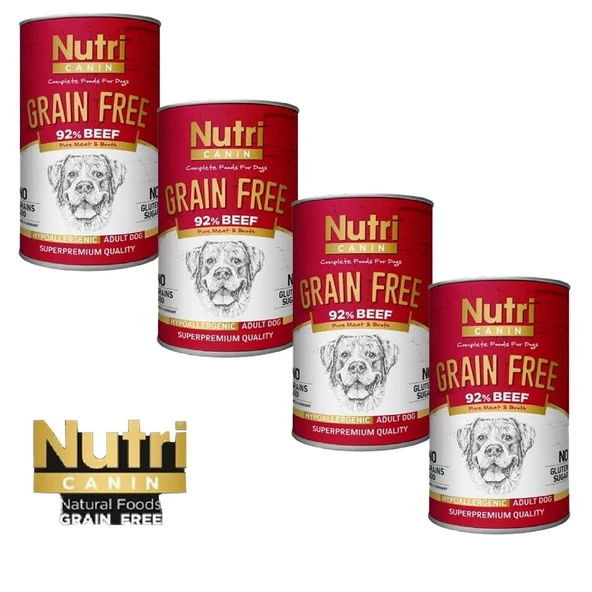 Nutri Canin 400Gr %92 Sığır Etli Tatlı Patatesli Hipo Alerjenik Tahılsız 4Adet Yaş Köpek Maması - 7