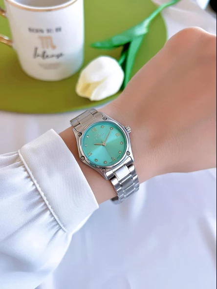 Ferro Çelik Kordon İyon Kaplama Kasa 3 Atm Suya Dayanıklı Kadın Kol Saati+Bileklik EFL40129-YA - Resim 2