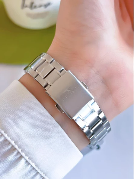 Ferro Çelik Kordon İyon Kaplama Kasa 3 Atm Suya Dayanıklı Kadın Kol Saati+Bileklik EFL40129-YA - Resim 3