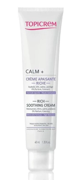 Topicrem Calm+ Soothing Rich Cream 40ml | Toleransı Düşük, Kuru Ciltler