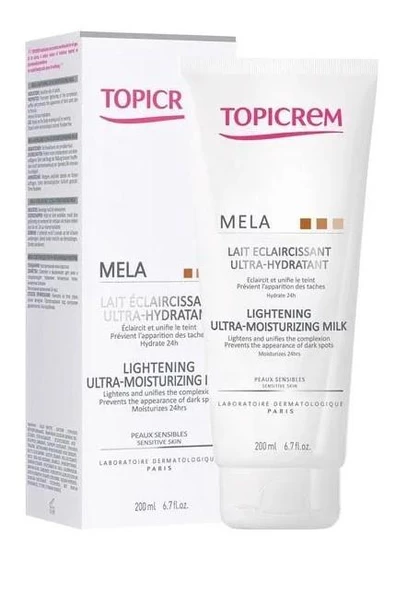 Topicrem MELA Lightening Ultra Moisturizing Milk 200ml | Aydınlatıcı ve Nemlendirici Bakım Sütü