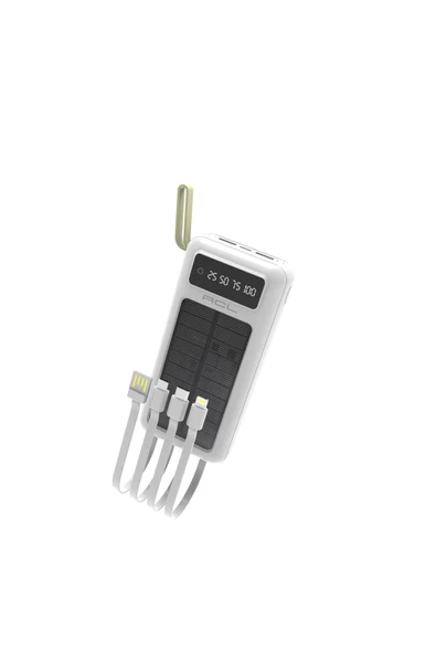 Powerbank Led fenerli Güneş Enerjili Kendinden Kablolu Göstergeli Ultra Dayanıklı Kamp İçin - 2