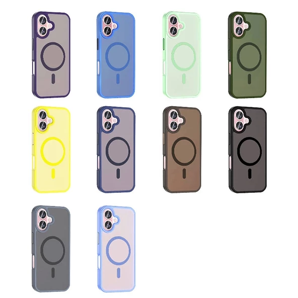 Apple iPhone 16 Plus Kılıf Magsafe Şarj Özellikli Mat Arka Yüzey Redclick Sio Kapak - Resim 2