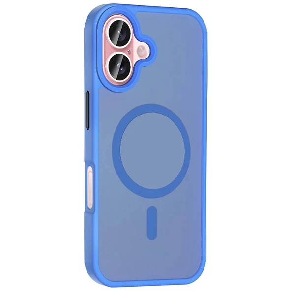 Apple iPhone 16 Plus Kılıf Magsafe Şarj Özellikli Mat Arka Yüzey Redclick Sio Kapak - Resim 4