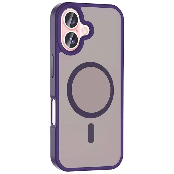 Apple iPhone 16 Plus Kılıf Magsafe Şarj Özellikli Mat Arka Yüzey Redclick Sio Kapak - Resim 3