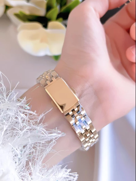 Ferro Çelik Kordon İyon Kaplama Kasa 3 Atm Suya Dayanıklı Kadın Kol Saati+Bileklik EFL21519-B6 - Resim 3