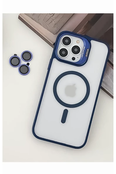 iphone 13 Pro  Kılıf Kamera Standlı +Lens koruyuculu Kapak - 7