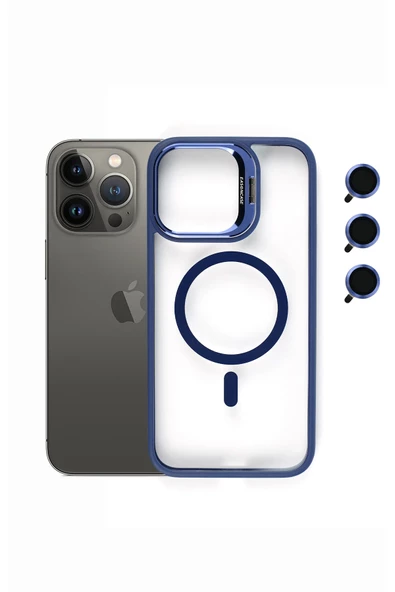 iphone 13 Pro  Kılıf Kamera Standlı +Lens koruyuculu Kapak