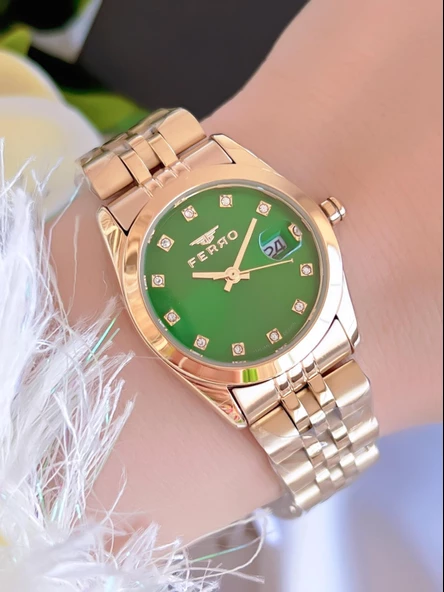 Ferro Çelik Kordon İyon Kaplama Kasa 3 Atm Suya Dayanıklı Kadın Kol Saati+Bileklik EFL21519-B6 ürün görseli