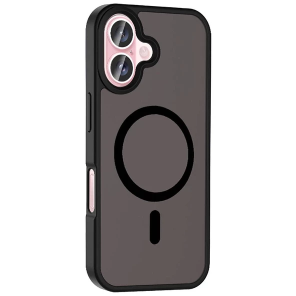 Apple iPhone 16 Plus Kılıf Magsafe Şarj Özellikli Mat Arka Yüzey Redclick Sio Kapak - Resim 10