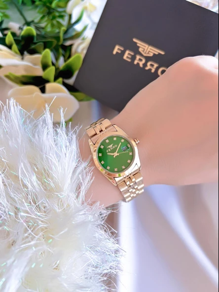 Ferro Çelik Kordon İyon Kaplama Kasa 3 Atm Suya Dayanıklı Kadın Kol Saati+Bileklik EFL21519-B6 - Resim 2