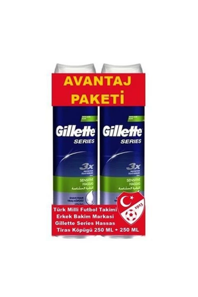 Gillette Series Hassas Tıraş Köpüğü 250 ml X 2 ADET