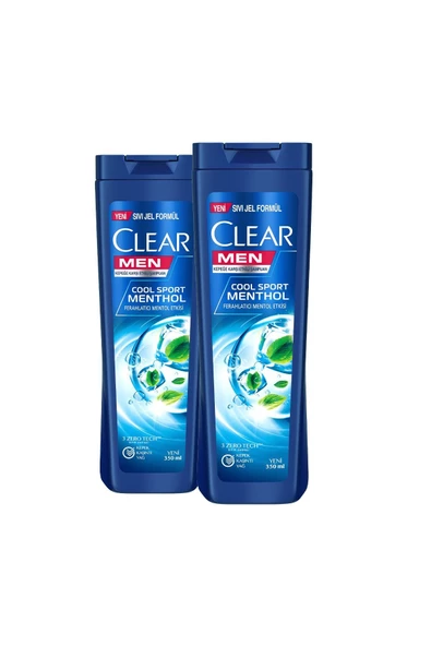 Clear Men Kepeğe Karşı Etkili Şampuan Cool Sport Menthol Ferahlatıcı Mentol Etkisi 350 ml X2 Adet - 2