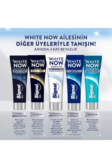 Signal White Now Sensitive Hassas Dişler Için Beyazlatıcı Diş Macunu 75ml X2 - Resim 6